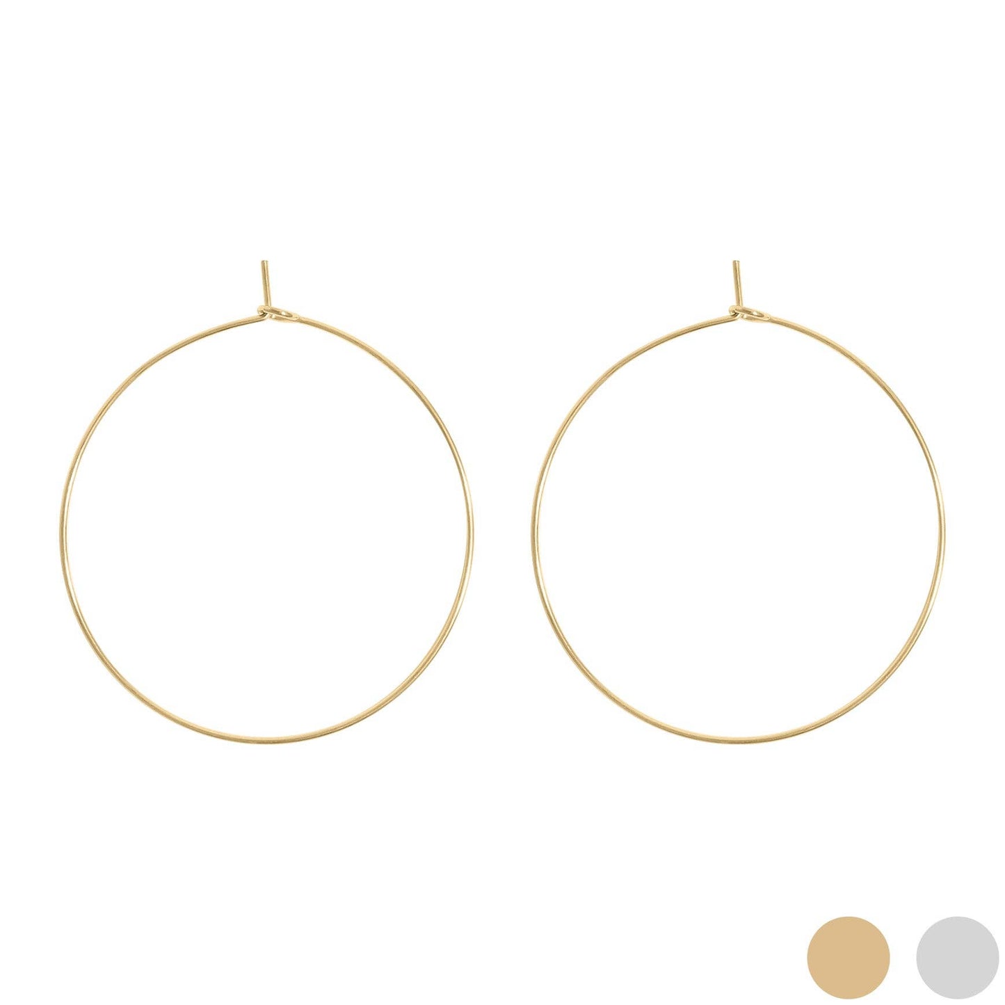 Gold Wire Hoop Earrings