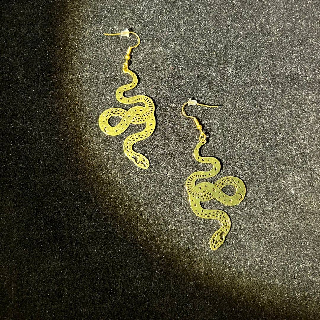 Snake Earrings - Gold and Silver 12 Pairs