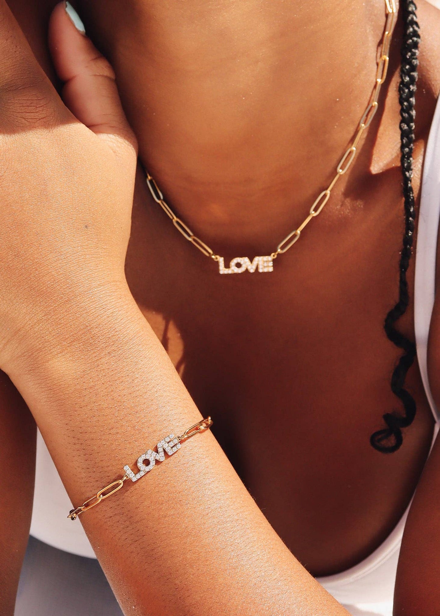 "Love" Paperclip Chain Bracelet