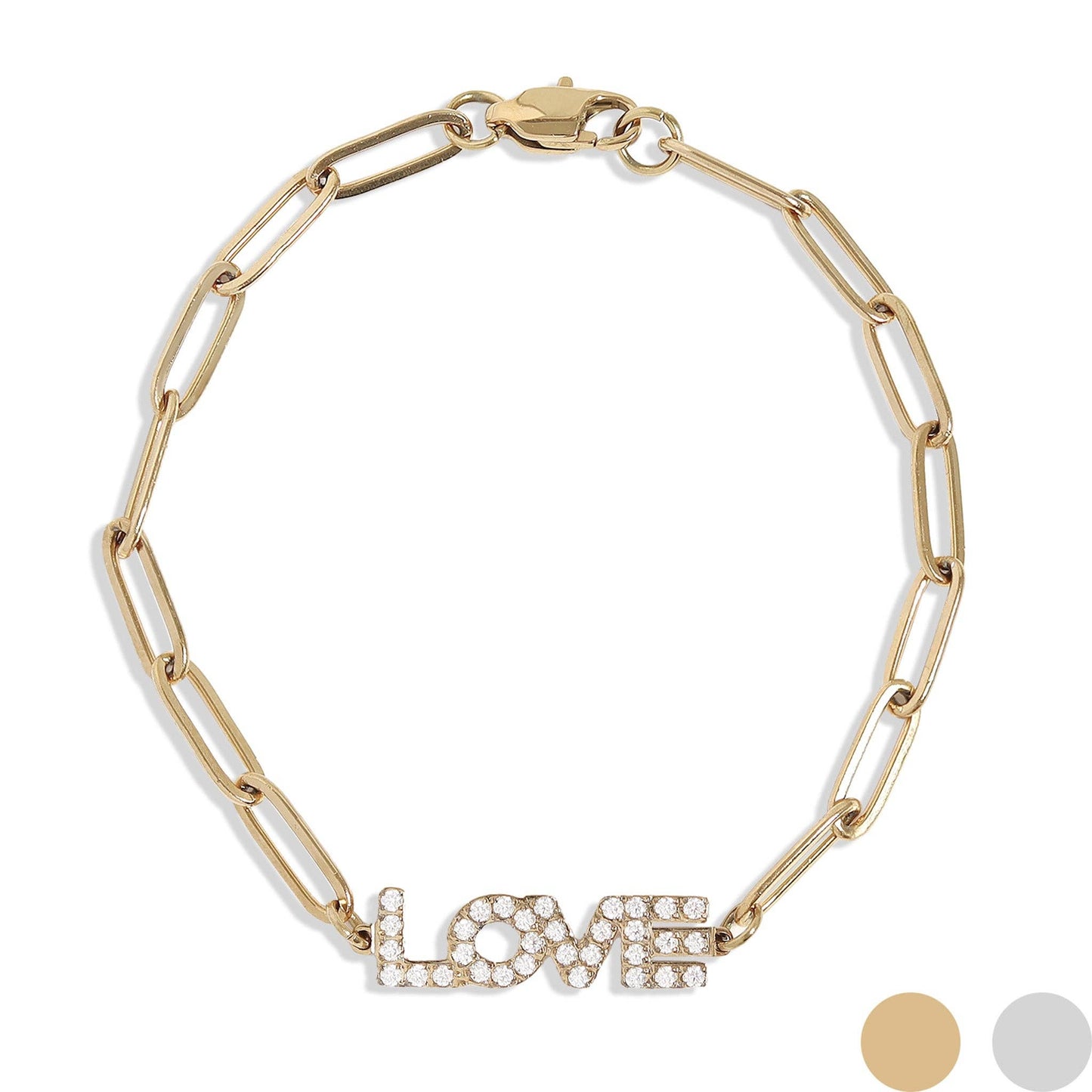 "Love" Paperclip Chain Bracelet