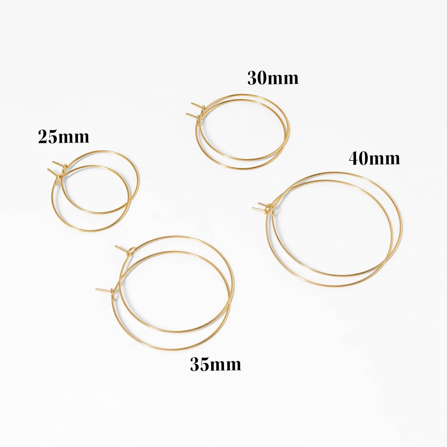 Gold Wire Hoop Earrings