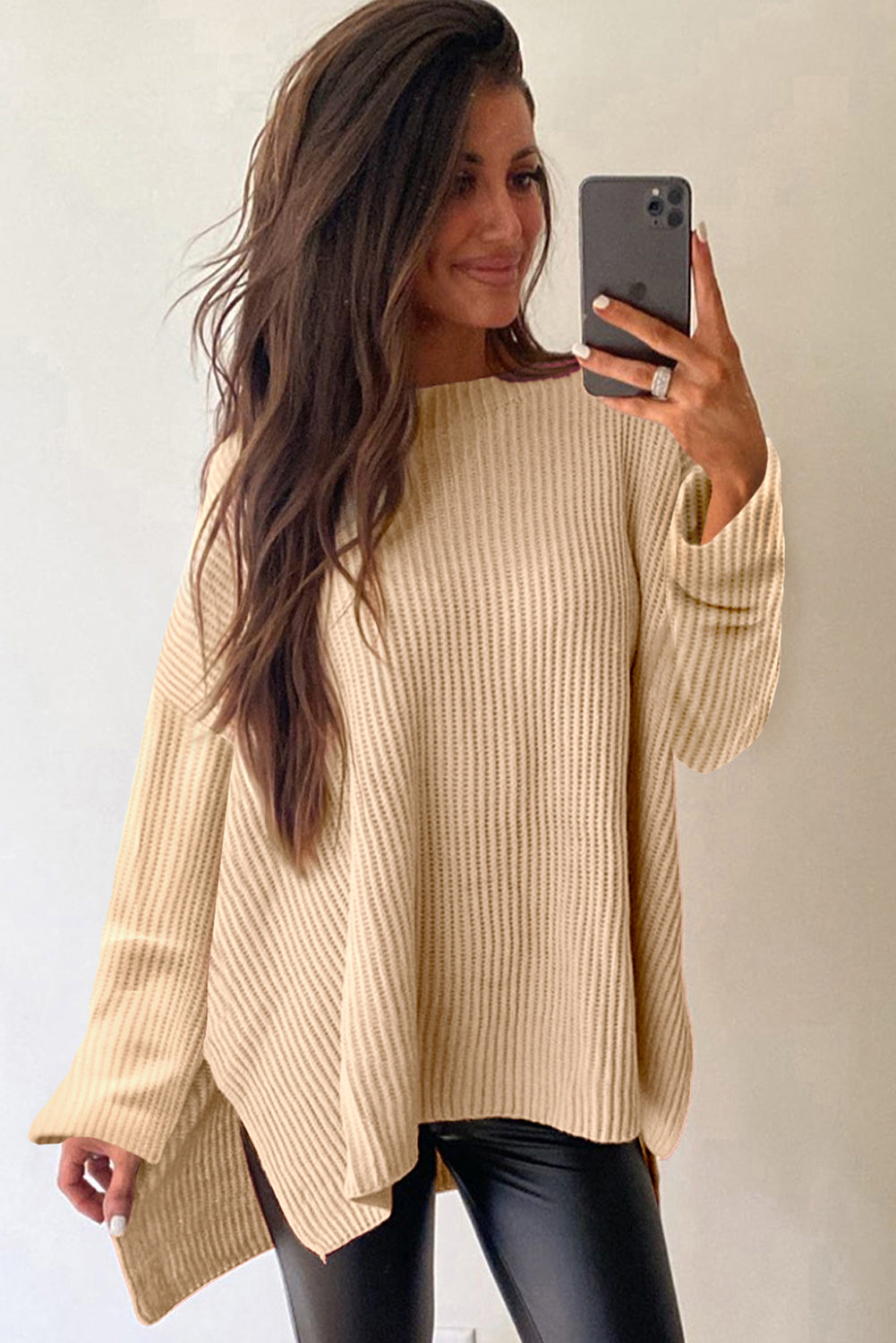 Side Slit Oversized Sweater