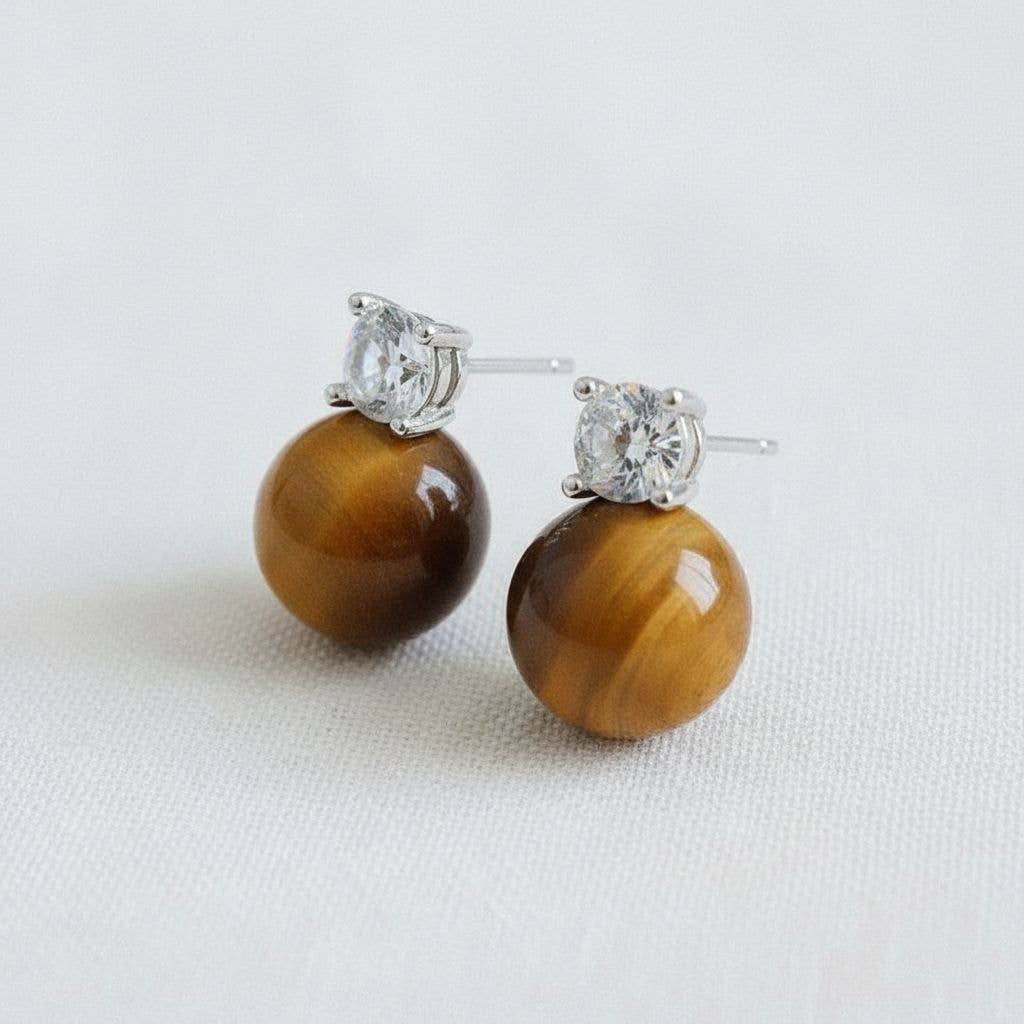 Tiger Eye Drop Earrings