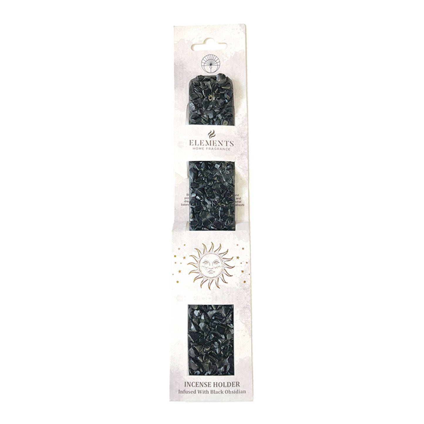Elements Crystal Wooden Incense Burner - Black Obsidian