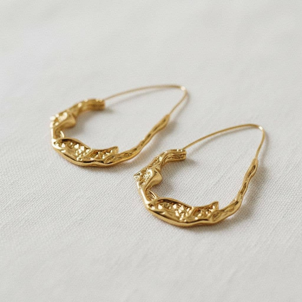 Lava Water Drop Hoop Earrings