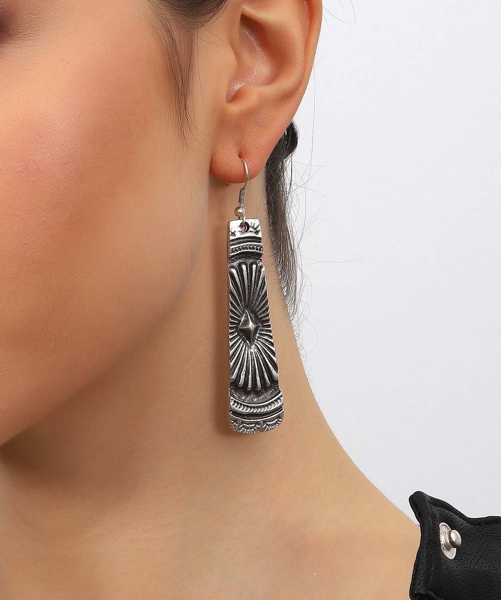 Tribal Silvertone earrings