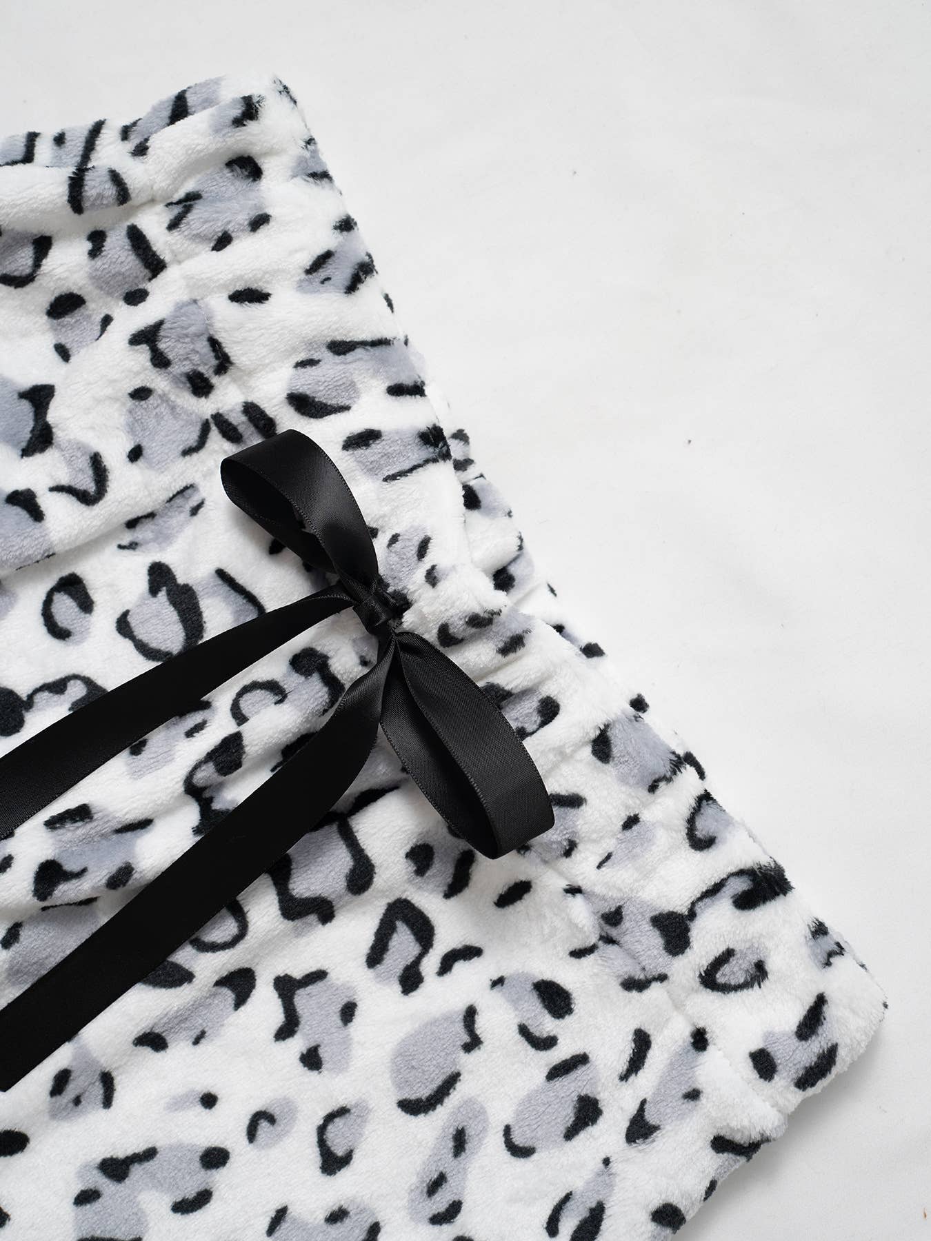 Leopard Plush Lounge wide leg trousers