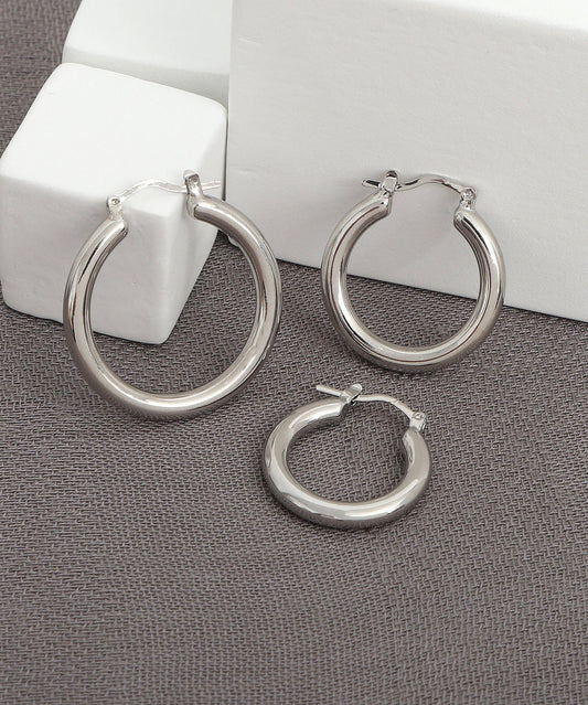 Silvertone Hoop Earrings