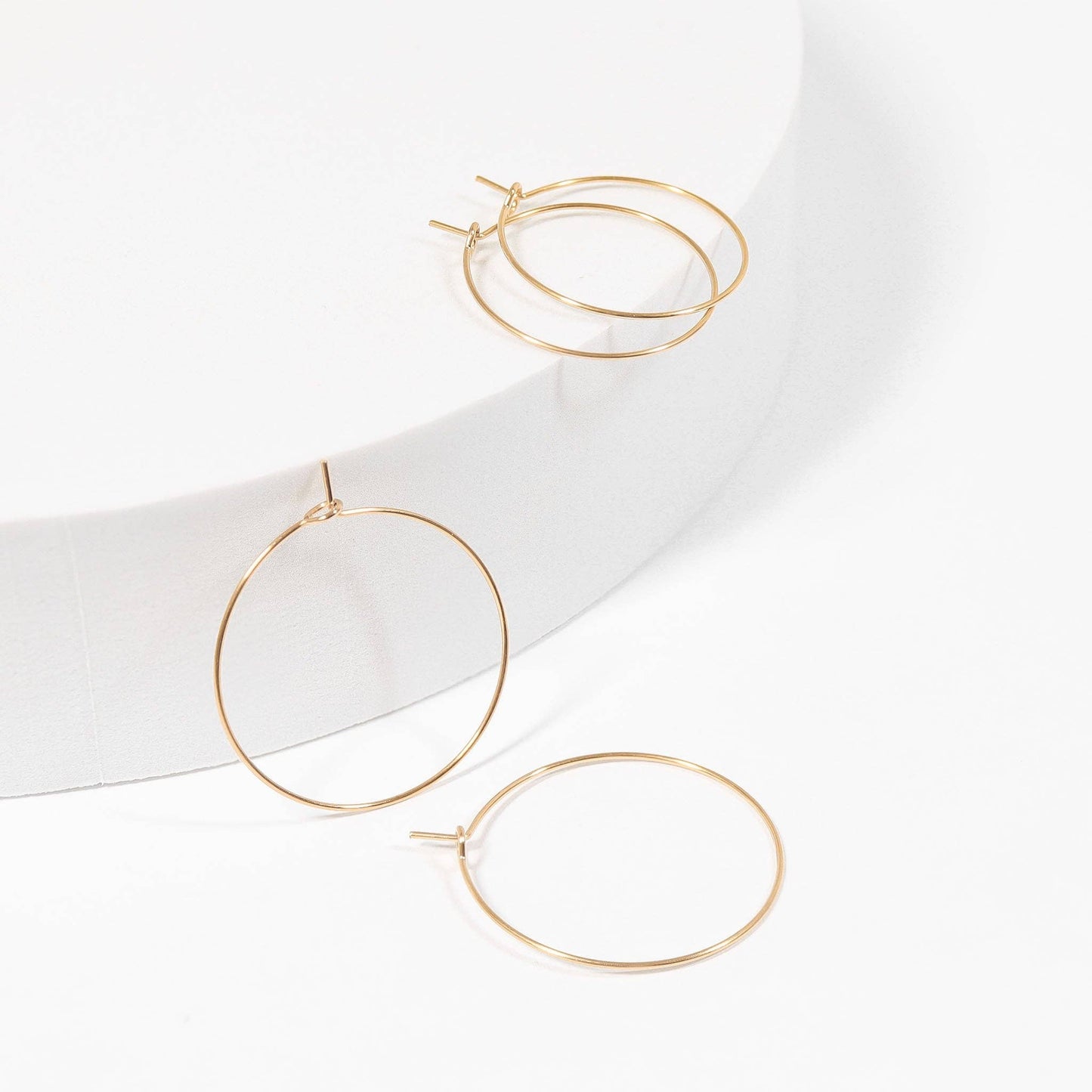 Gold Wire Hoop Earrings