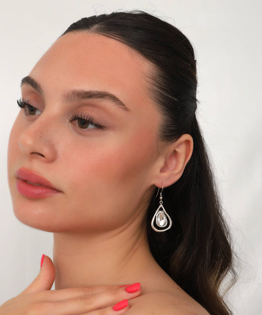 Antique Silver Glass Earrings