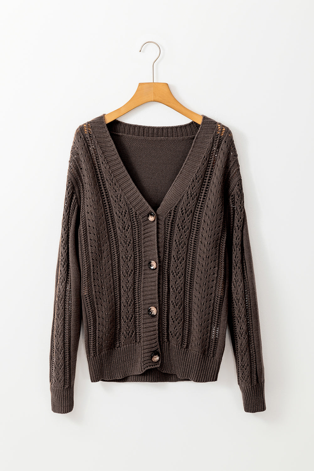 Dark Khaki Drop Shoulder Cardigan