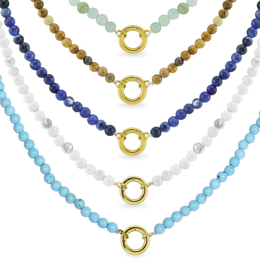 Charm Bar - Natural Stone Charm Keeper Necklace