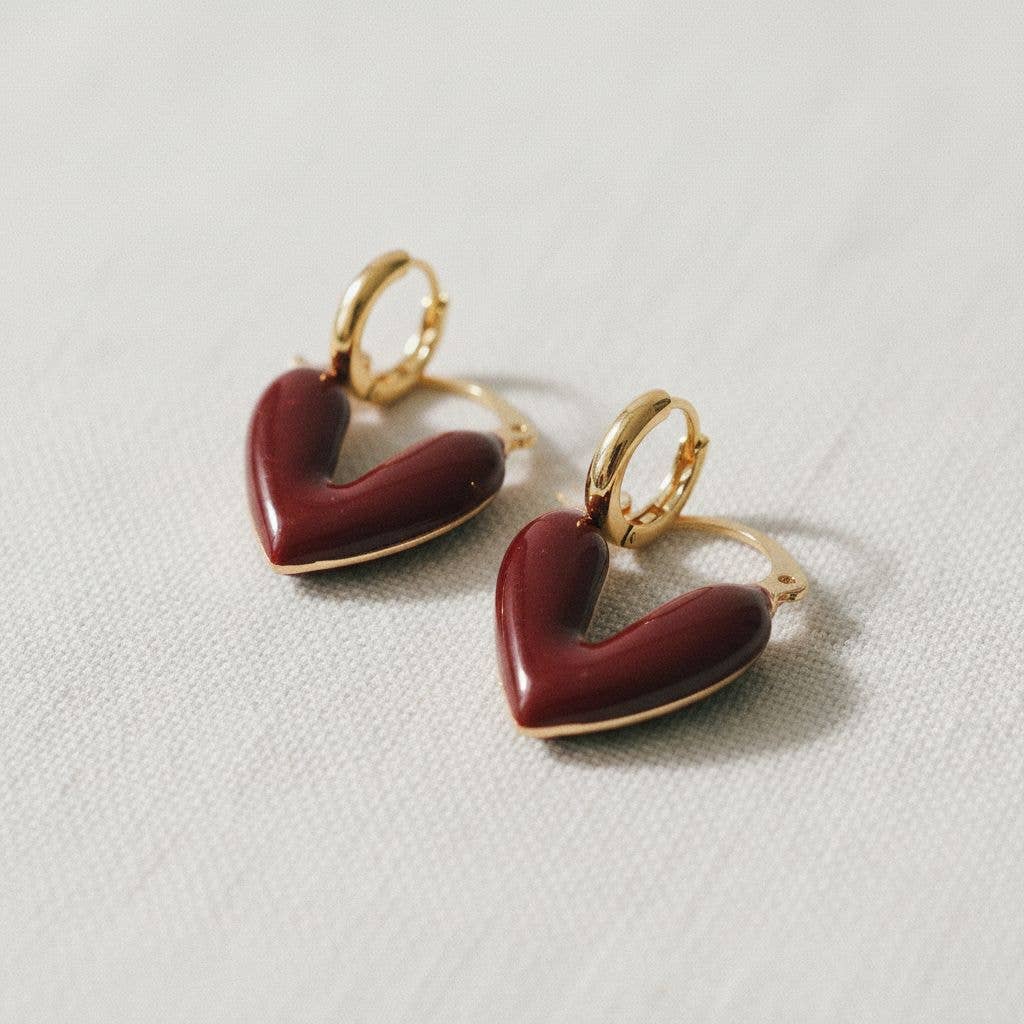 Charming Heart-Shaped Drop Earrings
