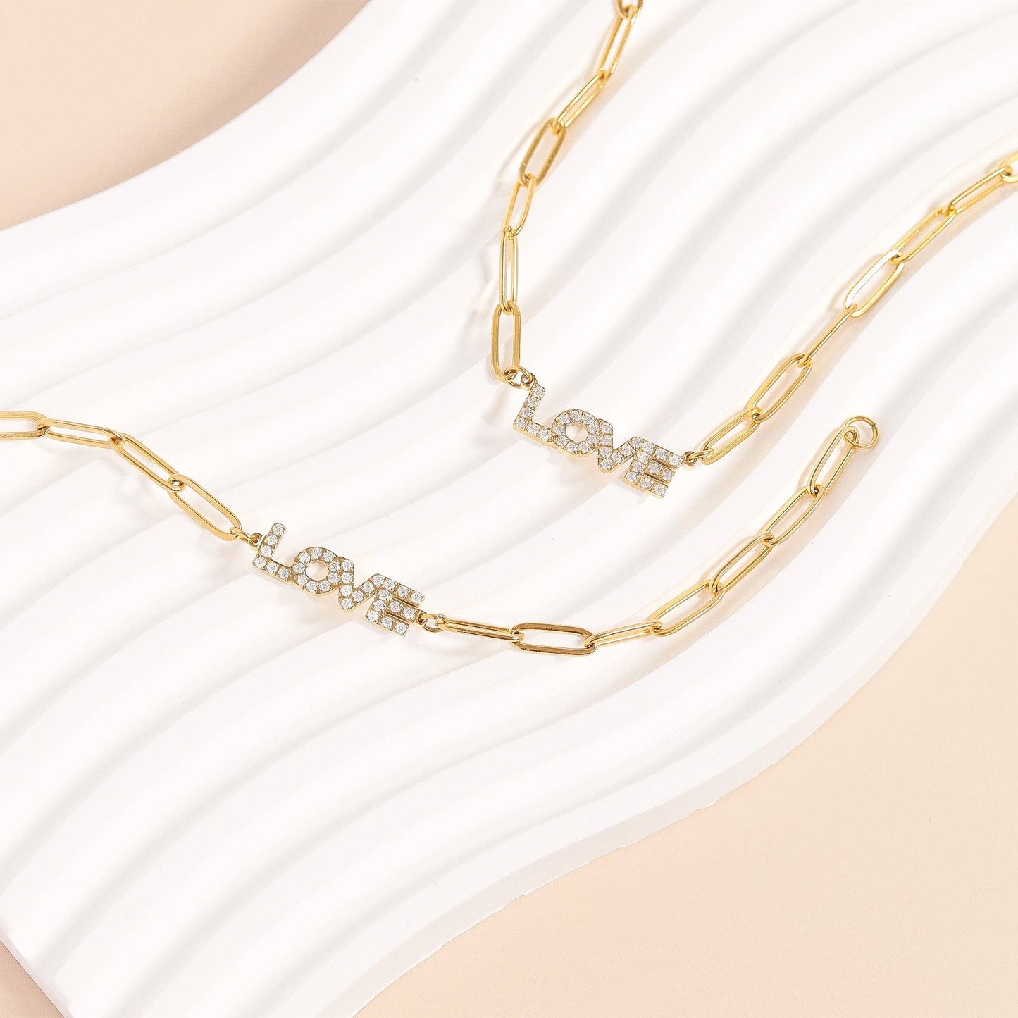 "Love" Paperclip Chain Bracelet