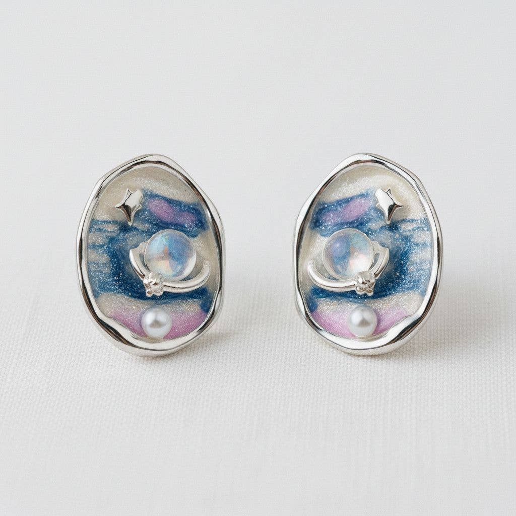 Enamel Starry Drop Earrings