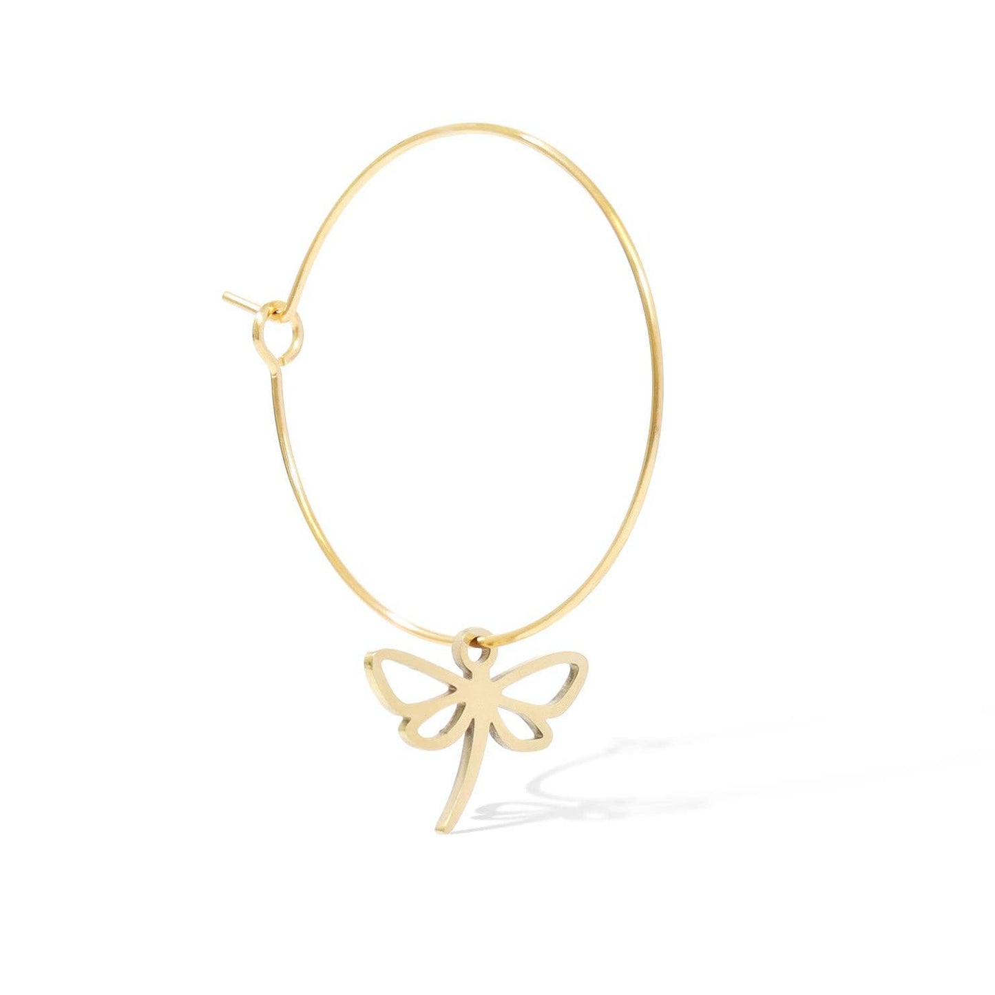 Gold Wire Hoop Earrings