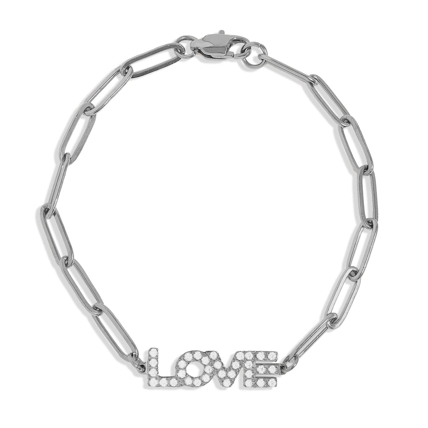 "Love" Paperclip Chain Bracelet