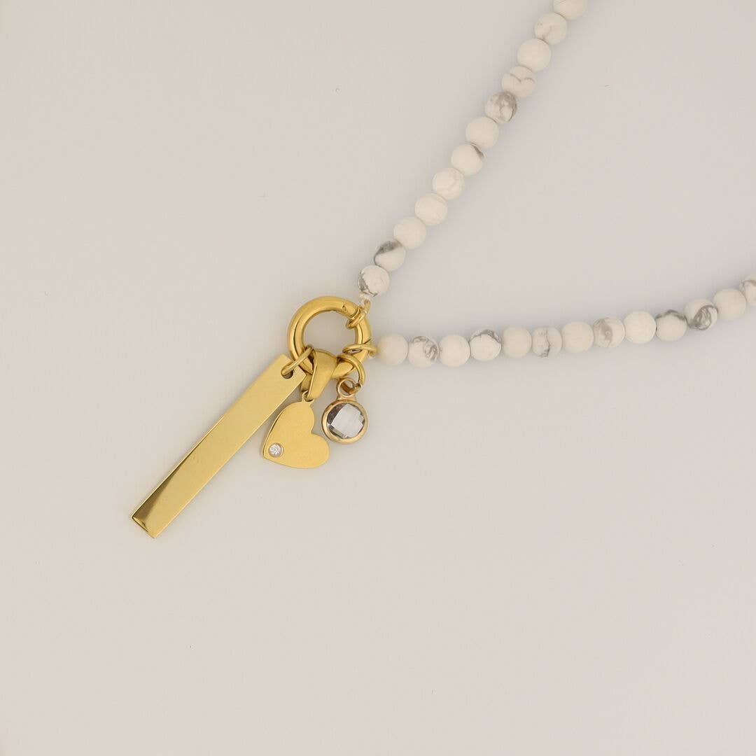 Charm Bar - Natural Stone Charm Keeper Necklace