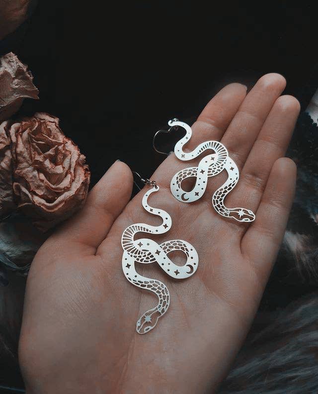 Snake Earrings - Gold and Silver 12 Pairs