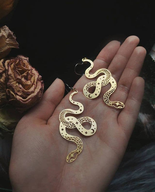 Snake Earrings - Gold and Silver 12 Pairs