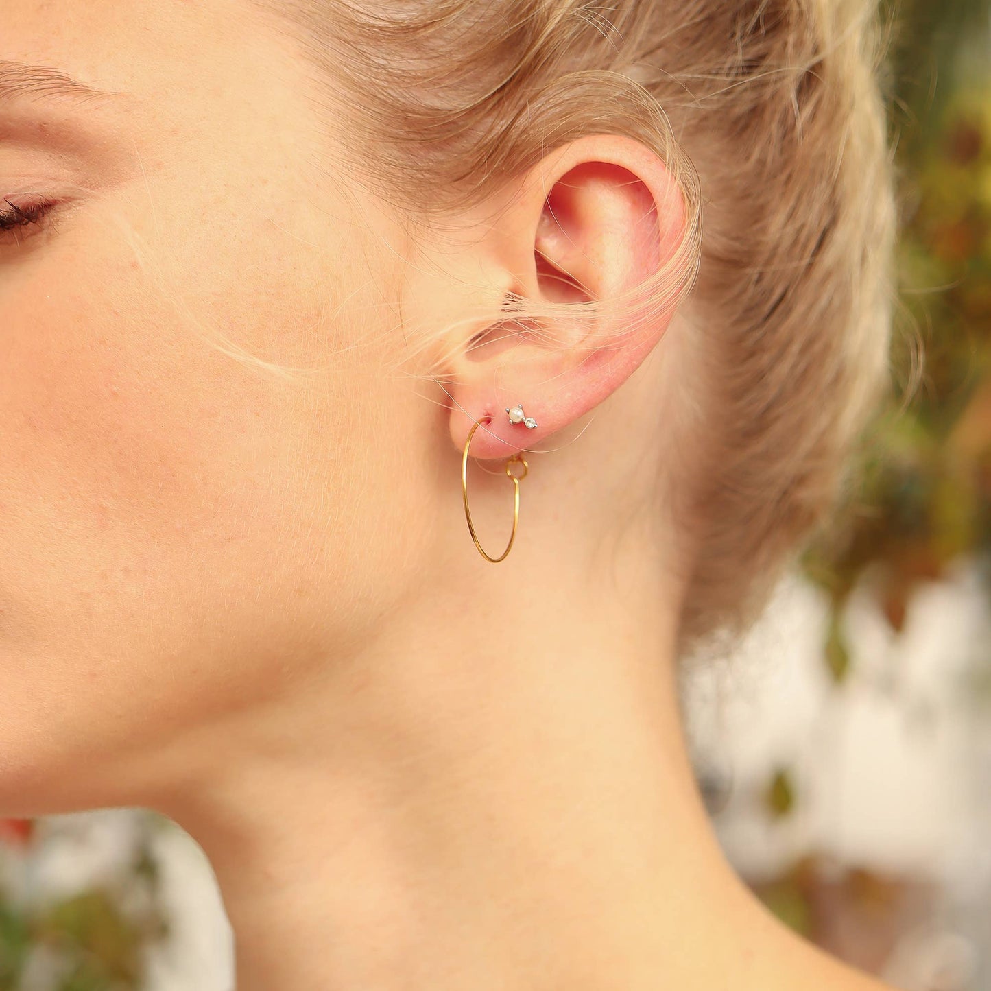 Gold Wire Hoop Earrings