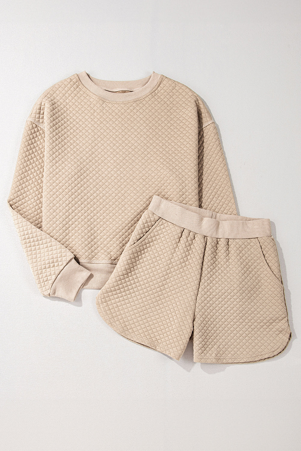 Quilted Long Sleeve Top and Shorts Set