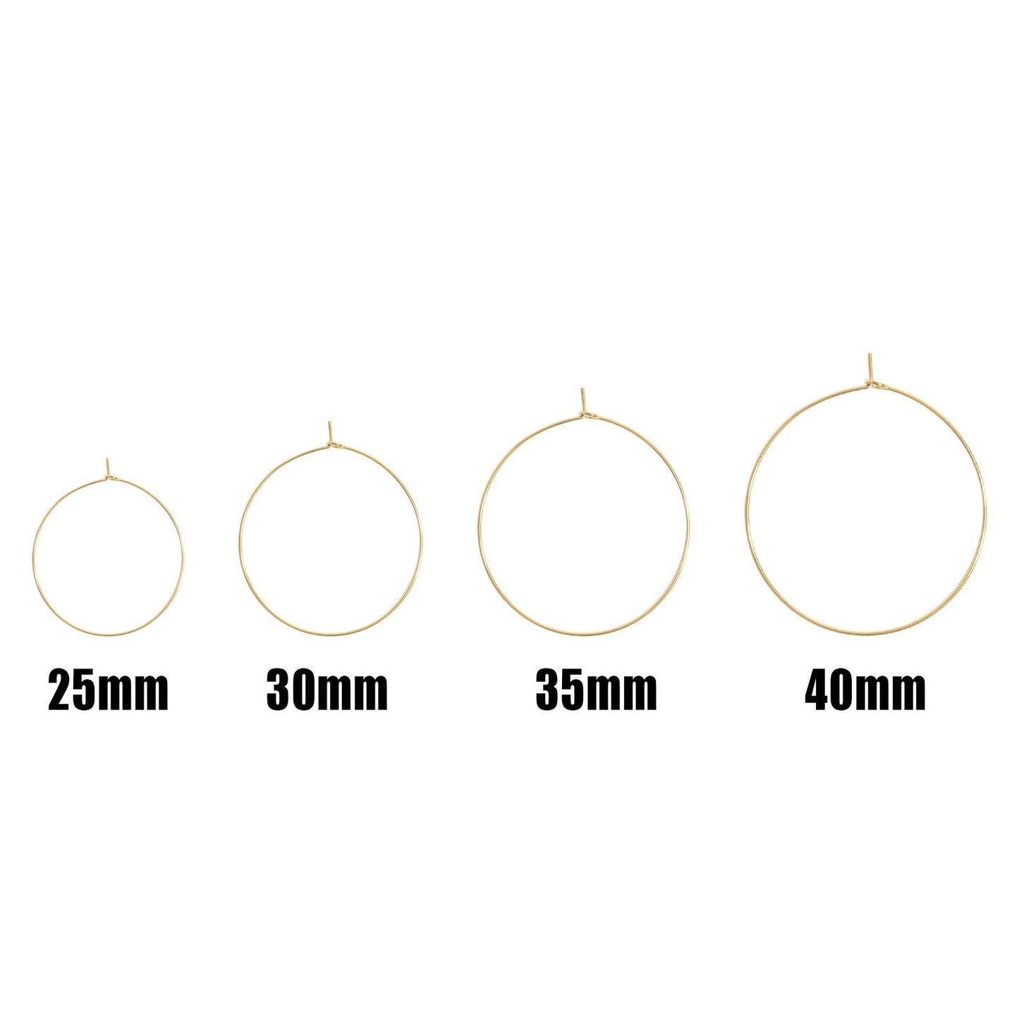 Gold Wire Hoop Earrings