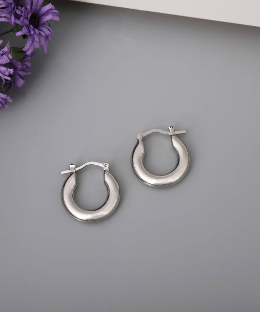 Silvertone Circle Design Earrings