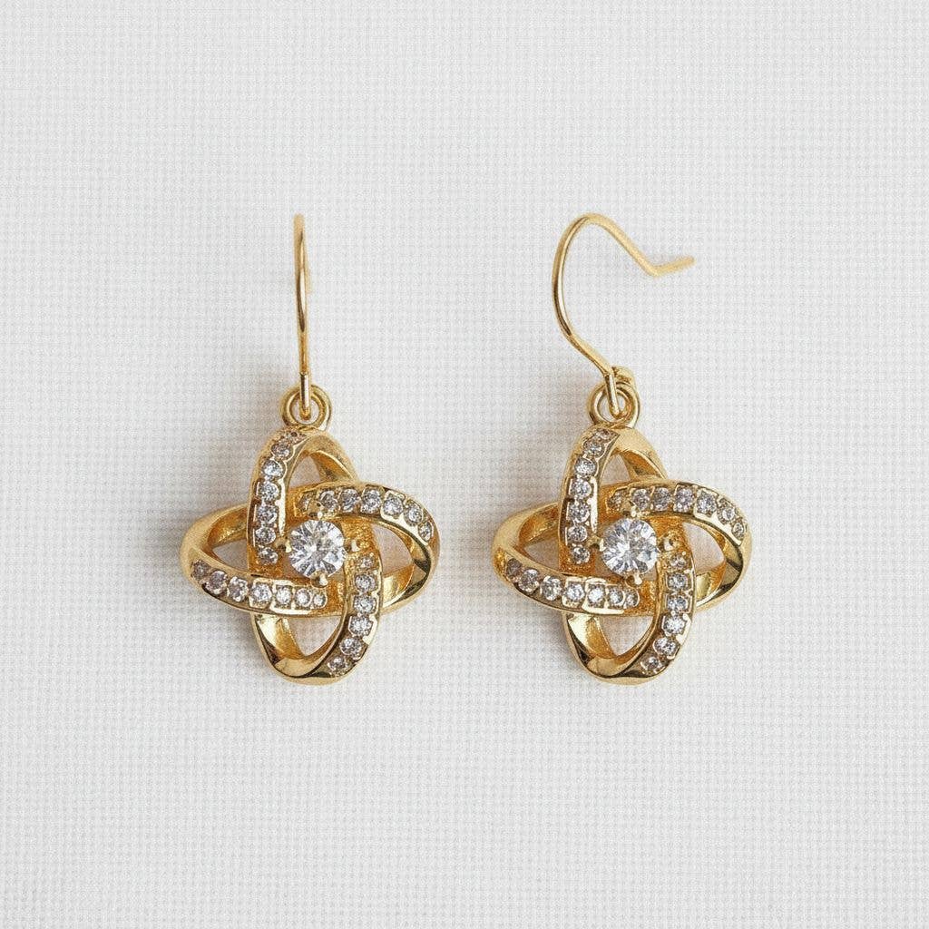 Pinwheel Cubic Zirconia Earrings