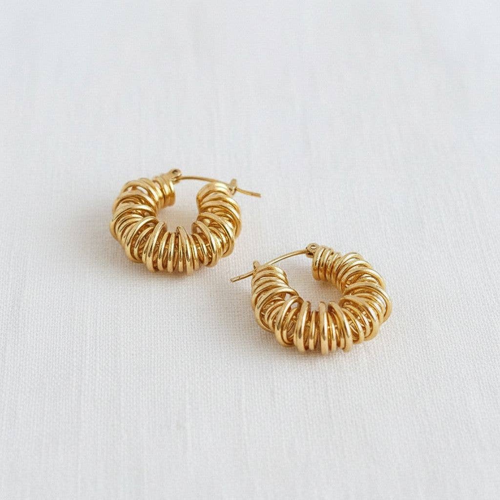 Bold Spiral Cutout Hoop Earrings