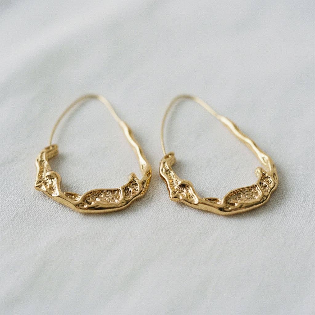 Lava Water Drop Hoop Earrings