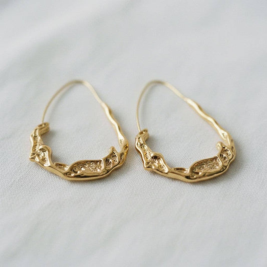 Lava Water Drop Hoop Earrings