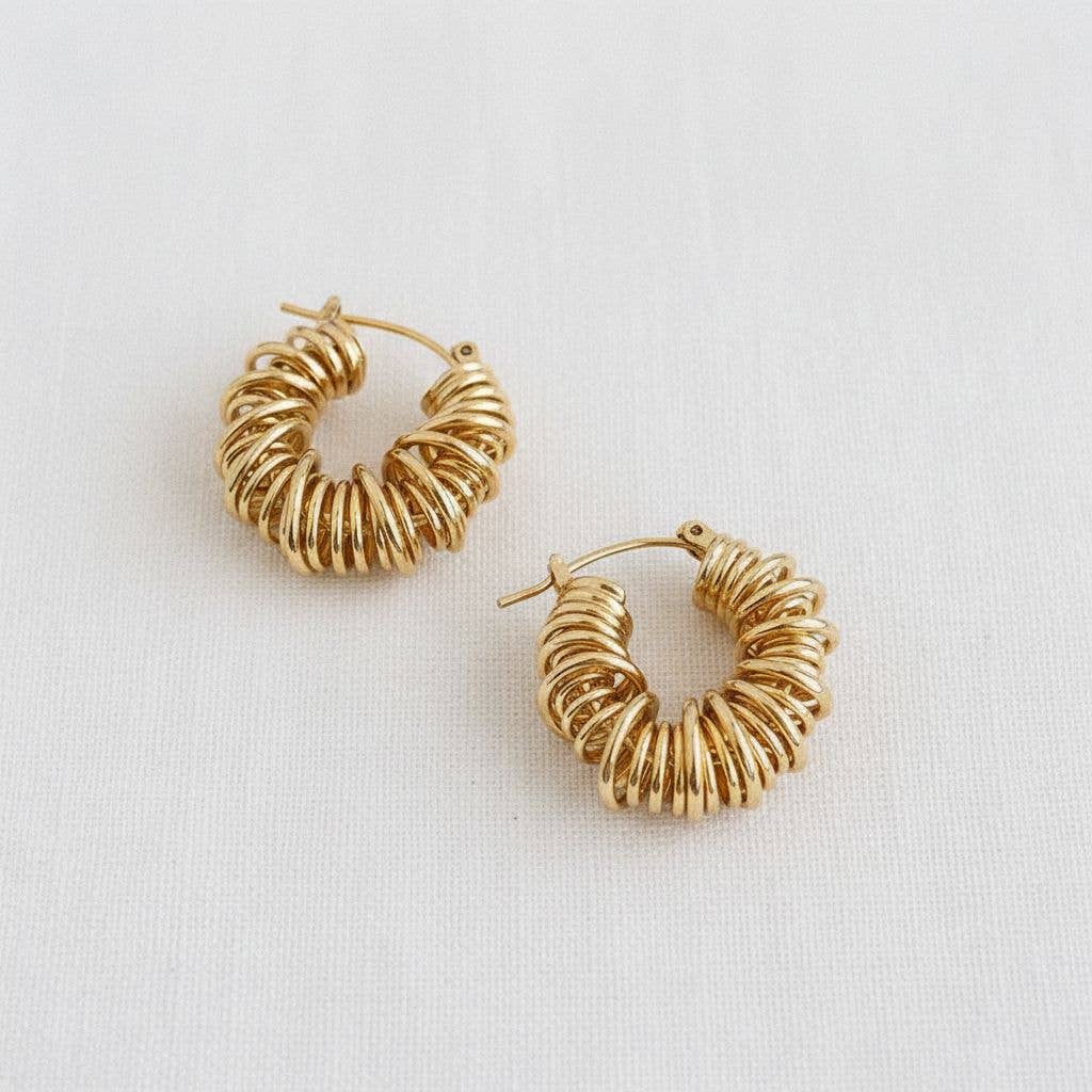 Bold Spiral Cutout Hoop Earrings